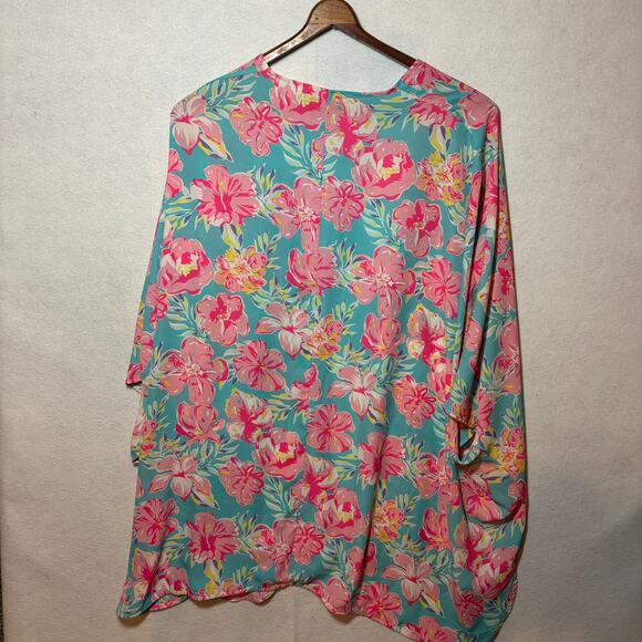 Simply Southern Kimono Open Front Cardigan Women's OS Tropical Floral Print - Picture 3 of 6